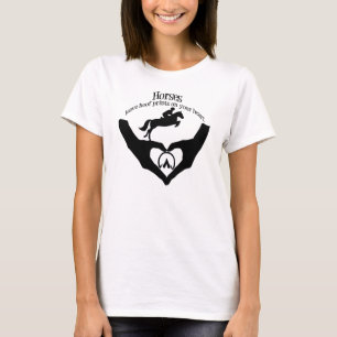 Pferde Verließ Hoofdrucke auf dem Herzen Weiß T-Shirt