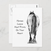 Pferde Verließ Hoofprints auf Ihrem Herzen: Art Postkarte (Vorne/Hinten)