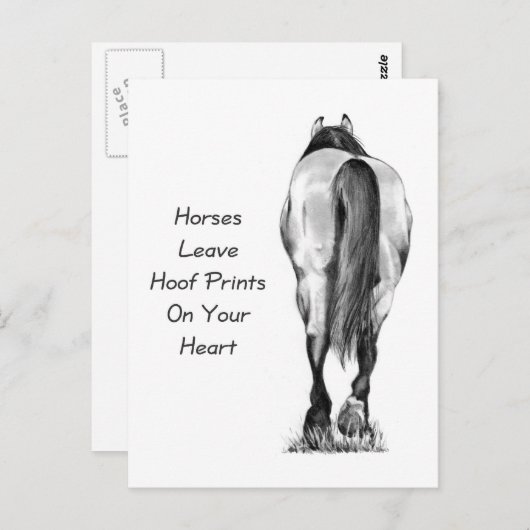 Pferde Verließ Hoofprints auf Ihrem Herzen: Art Postkarte (Vorne/Hinten)