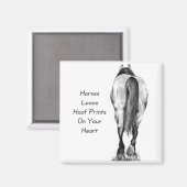 Pferde Verließ Hoofprints auf Ihrem Herzen: Stift Magnet (Vorderseite/Rückseite)