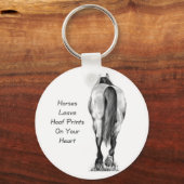 Pferde Verließ Hoofprints auf Ihrem Herzen: Stift  Schlüsselanhänger (Vorderseite)