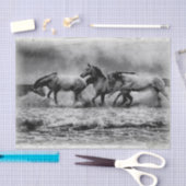 Pferde Vintage Grunge Malerei Decoupage Seidenpapier (Handwerk)