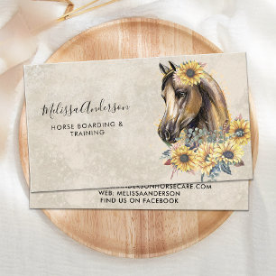 Pferde-Vintage-Horse-Sonnenblumen-Reitsport Visitenkarte