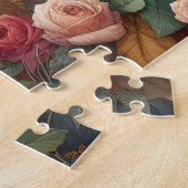 Pferde Vintage Rosen Puzzle (Seite)