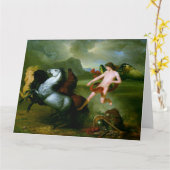 Pferde von Mars Fine Art Grußkarte Karte (Gelbe Blume)