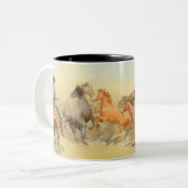 Pferde von Maynard Dixon Zweifarbige Tasse (Vorderseite Links)
