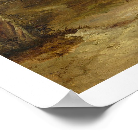 Pferde Weiden: Ein grauer Stallion mit Mares Poster (Ecke)