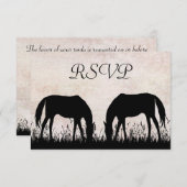 Pferde Weiden Reittier Wedding RSVP Card (Vorne/Hinten)