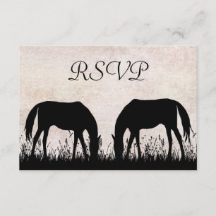 Pferde Weiden Reittier Wedding RSVP Card Karte
