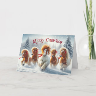 Pferde Weihnachten Grußkarten.