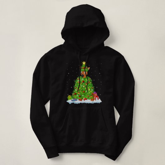 Pferde Weihnachten Leuchtend Baum Sonniges Pferd W Hoodie (Design vorne)