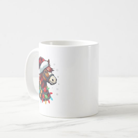 Pferde Weihnachten Pferde Reiten Xmas Pferd Kaffeetasse (Vorderseite Links)