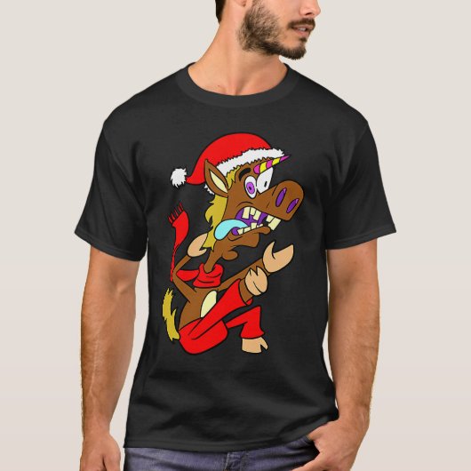 Pferde Weihnachten T-Shirt (Vorderseite)