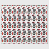 Pferde-Weihnachtsmann Geschenkpapier (Flach)