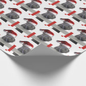 Pferde-Weihnachtsmann Geschenkpapier (Ecke)