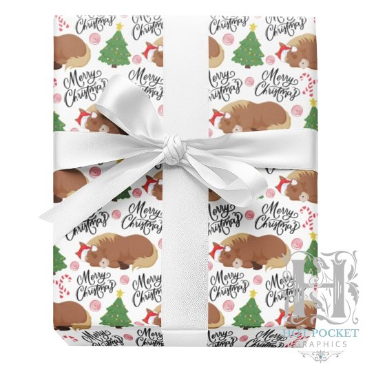 Pferde-Weihnachtspapier Geschenkpapier