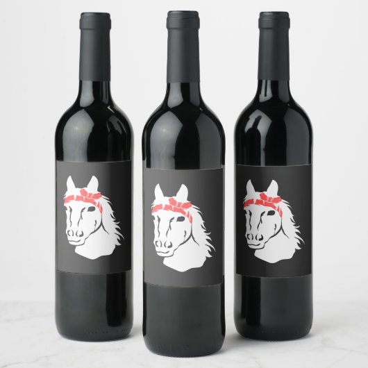 Pferde Weinetikett (Flaschen)