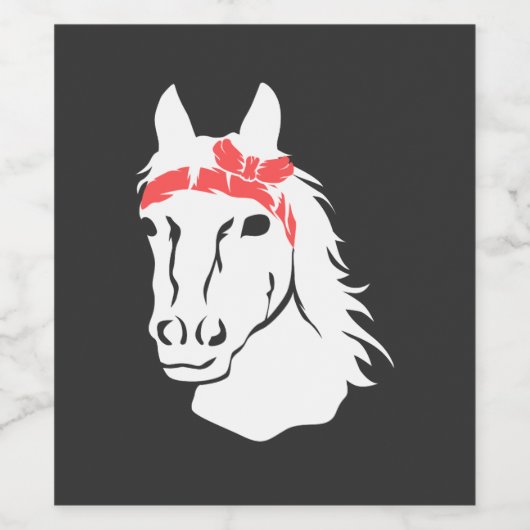 Pferde Weinetikett (Einzelnes Label)