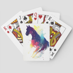 Pferde wild Natur Tierfarben Malerei Spielkarten