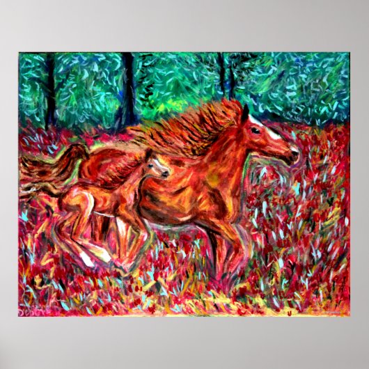 Pferde Wilde Plakate Kunst von Debbie Davidsohn Ge (Vorne)