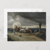 Pferde Zeichnend Karts auf einem Hügel, 1856 Postkarte (Vorne/Hinten)