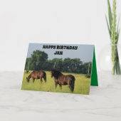 Pferde zum Geburtstag Karte (Vorderseite)