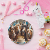 Pferde zum Geburtstag mit Kuchen und Hüten Pappteller (Party)