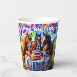 Pferde zum Geburtstag Pappbecher