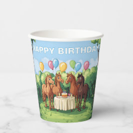 Pferde zum Geburtstag Pappbecher