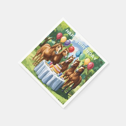 Pferde zum Geburtstag Serviette (Ecke)