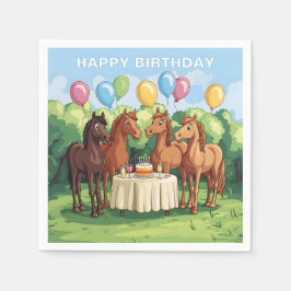 Pferde zum Geburtstag Serviette
