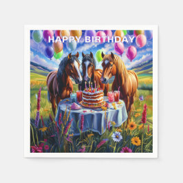 Pferde zum Geburtstag Serviette