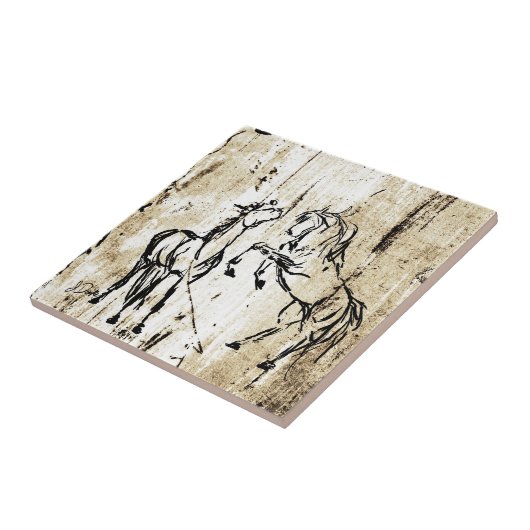 Pferde zur Pferdezucht Fliese (Seite)