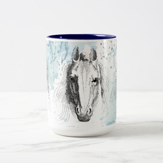 Pferde Zweifarbige Tasse (Mittel)