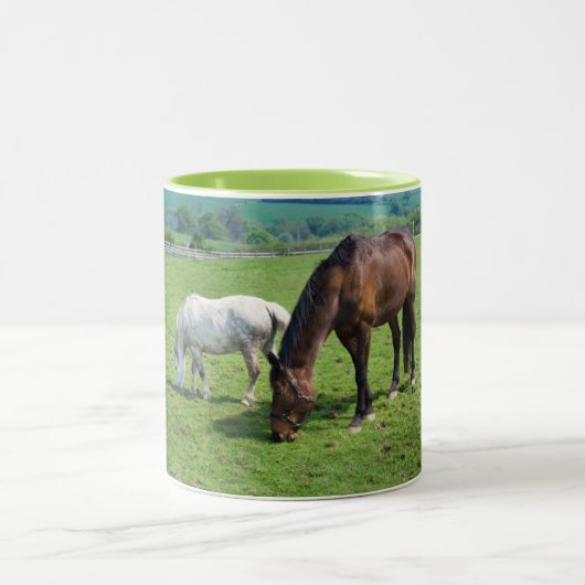 Pferde Zweifarbige Tasse (Mittel)