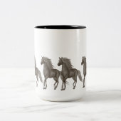 Pferde Zweifarbige Tasse (Mittel)