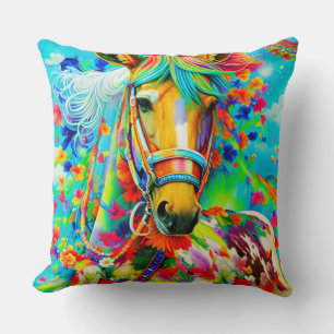 Pferdeadorne mit Blume Kissen