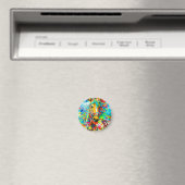 Pferdeadorne mit Blume Magnet (In Situ (Geschirrspüler))