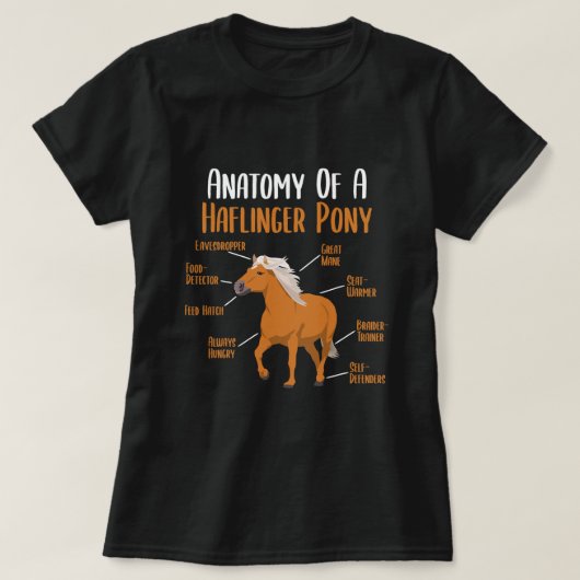 Pferdeanatomie eines Haflinger Pony Haflinger Pfer T-Shirt (Design vorne)