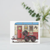 Pferdeanhänger Postkarte (Stehend Vorderseite)