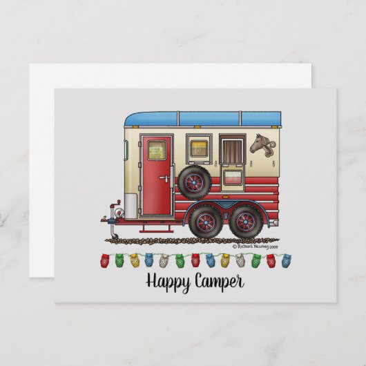 Pferdeanhänger Postkarte (Vorne/Hinten)