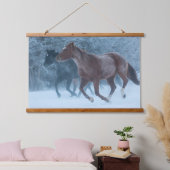 Pferdeantrieb Wandteppich Mit Holzrahmen (Schlafzimmer)