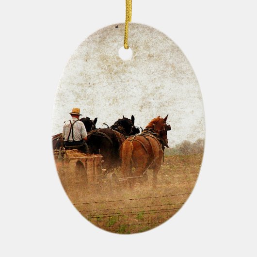 Pferdearbeit Keramikornament (Vorne)