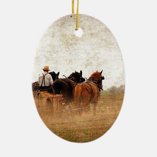 Pferdearbeit Keramikornament (Hinten)