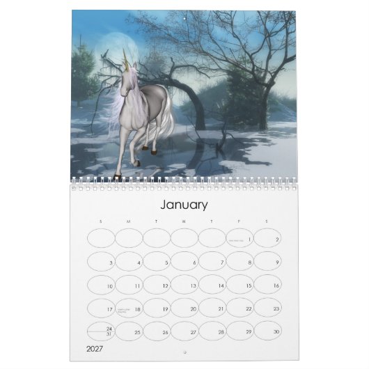 Pferdeartige Fantasie 2013 Kalender (Jan 2027)