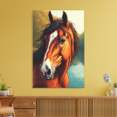 Pferdeartige Noblesse Leinwanddruck (Insitu (Wohnzimmer))