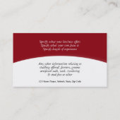 Pferdeartiges Reitergeschäft des Reitens Visitenkarte (Rückseite)