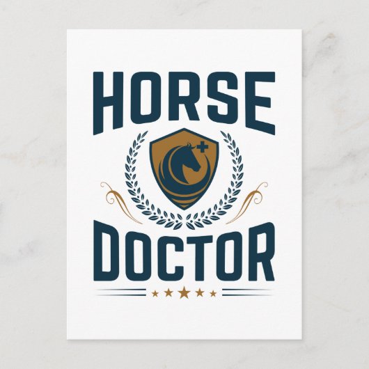 Pferdearzt Pferdeärztin Postkarte (Vorderseite)