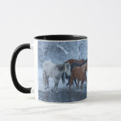 Pferdeauftrieb im Winter Tasse (Links)