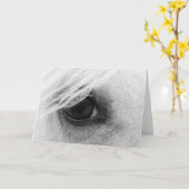 Pferdeaugen in Schwarz und Weiß Karte (Gelbe Blume)